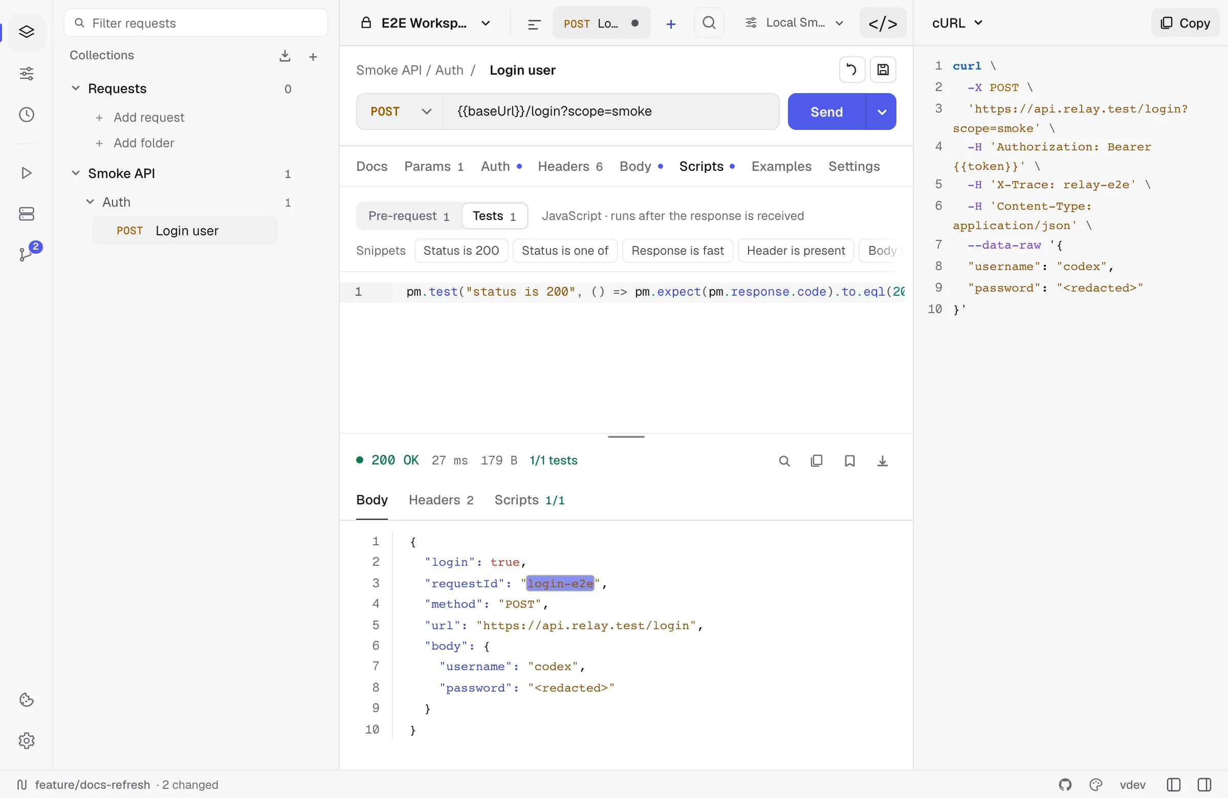 Code generation side panel