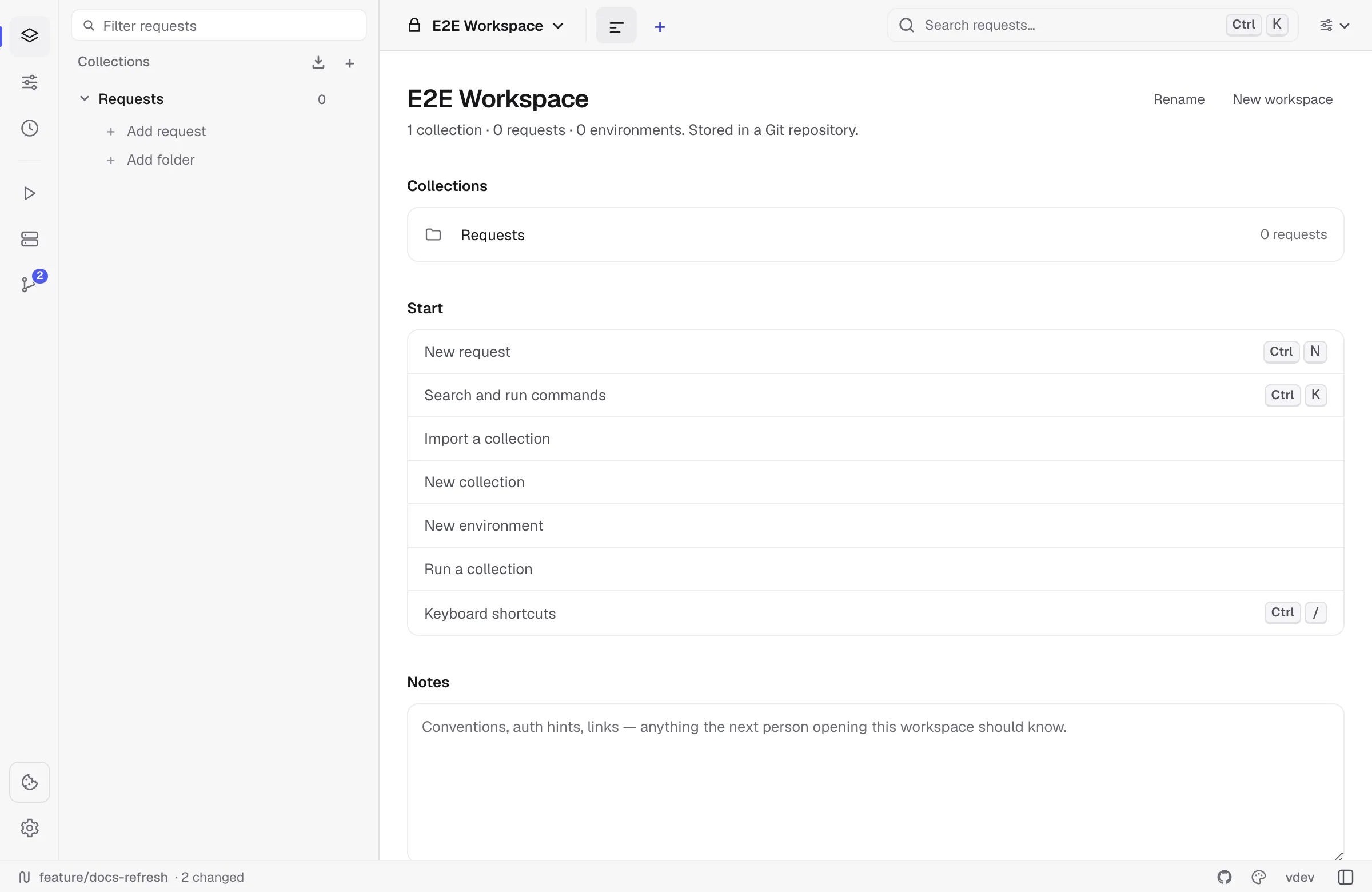 Cookie jar modal with an empty workspace